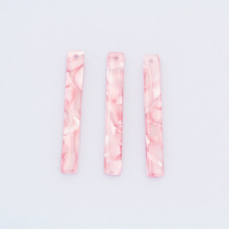 Resin charms sticks 35x5mm / Art Deco resin / pearl pink / 1pc XZR8403