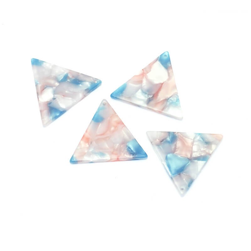 Triangular pendants 25mm / Art Deco resin / cotton candy / 1pc XZR0607