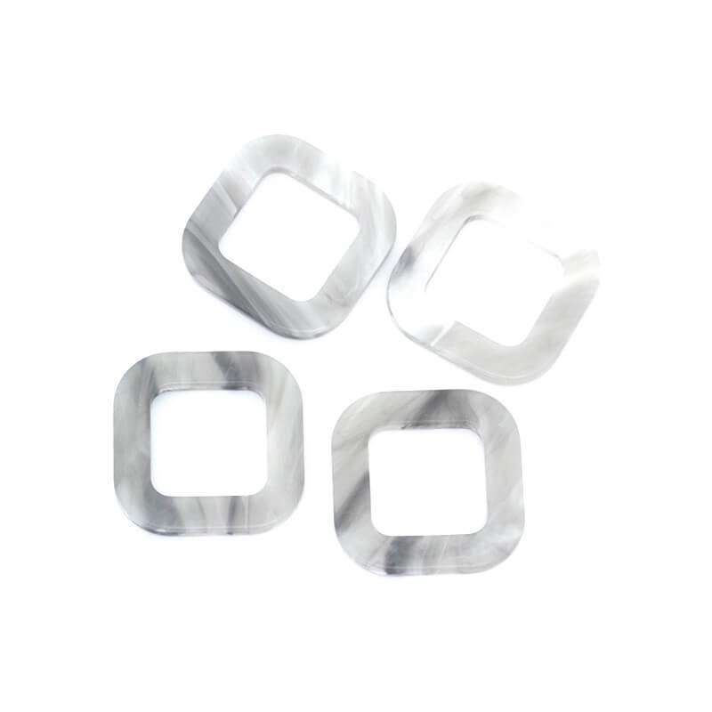 Pendants / frame connectors 26mm / Art Deco resin / gray marble 1pc XZR1502A