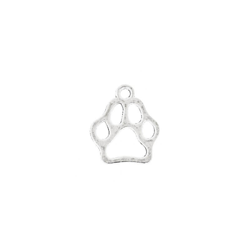 Dog paw pendants, 2 pcs, antique silver 20x17mm AAT245
