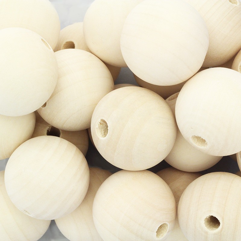 Wooden beads for jewelry beads 40mm raw wood 1pc DRKU40