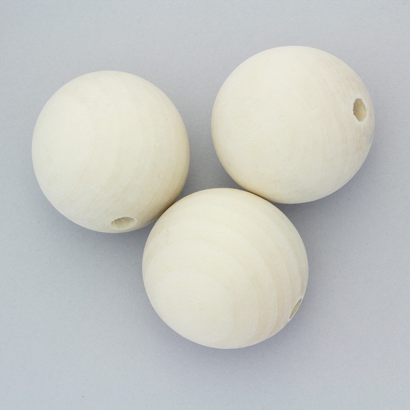 Wooden beads for jewelry beads 50mm raw wood 1pc DRKU50