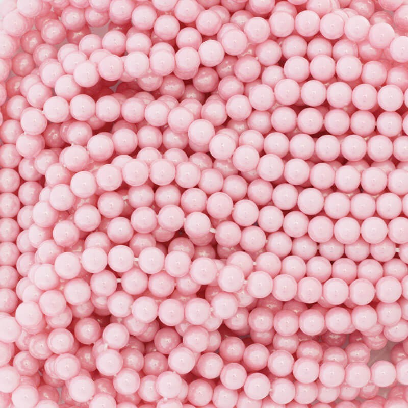 Acrylic glass beads 6mm beads pastel pink 68pcs / rope XYAPKS0601