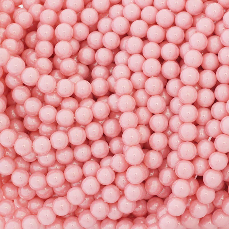 Acrylic glass beads 8mm beads pink grapefruit 50pcs / rope XYAPKS00804