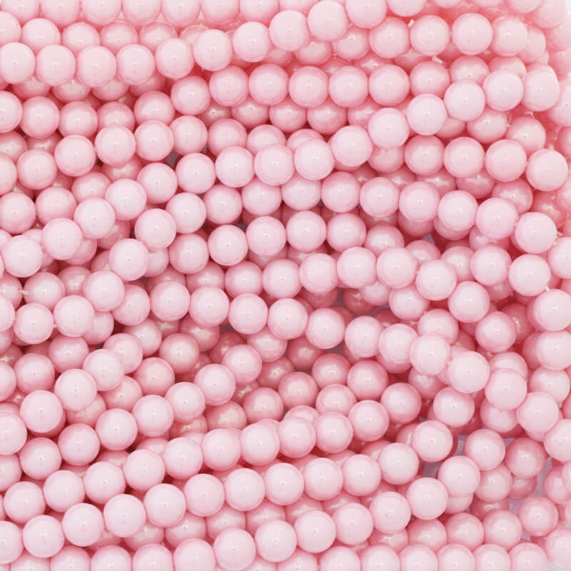 Acrylic glass beads 8mm beads pastel pink 50pcs / rope XYAPKS00808