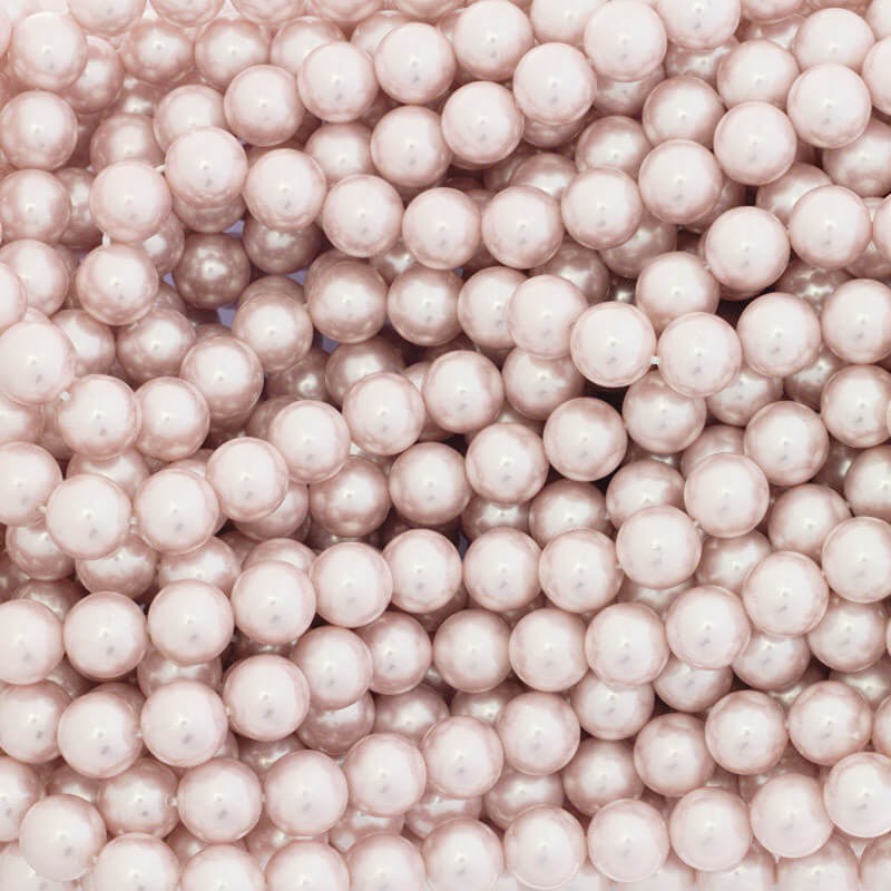 Acrylic glass beads 10mm beads pink pearl 40pcs / rope XYAPKS1002