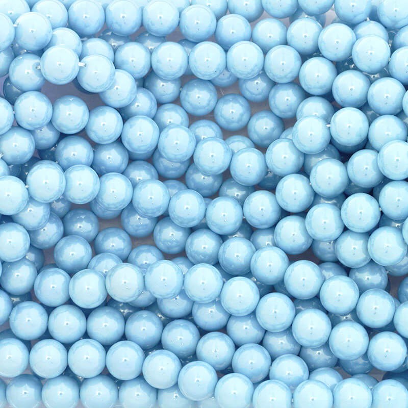 Acrylic glass beads 10mm baby blue beads 40pcs / rope XYAPKS1004