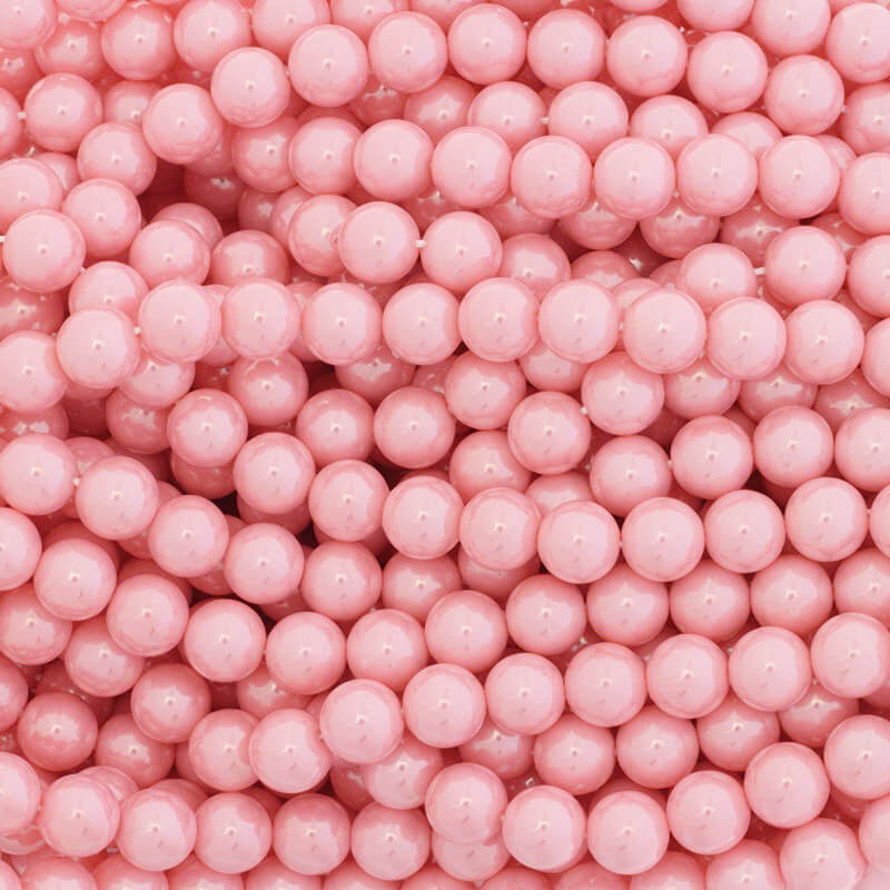 Beads acrylic glass beads 10mm grapefruit pink 40pcs / rope XYAPKS1005