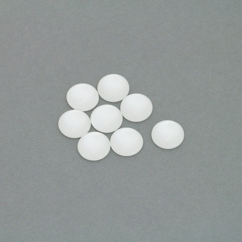 Resin cabochons 12mm / Luna / pearl white 4pcs KBAD1205