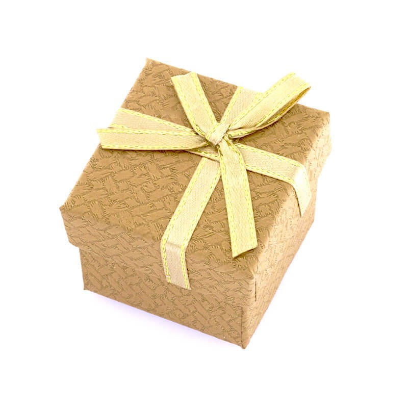 Gift box small / fabric / caramel 50x36mm 1pc OPPD17