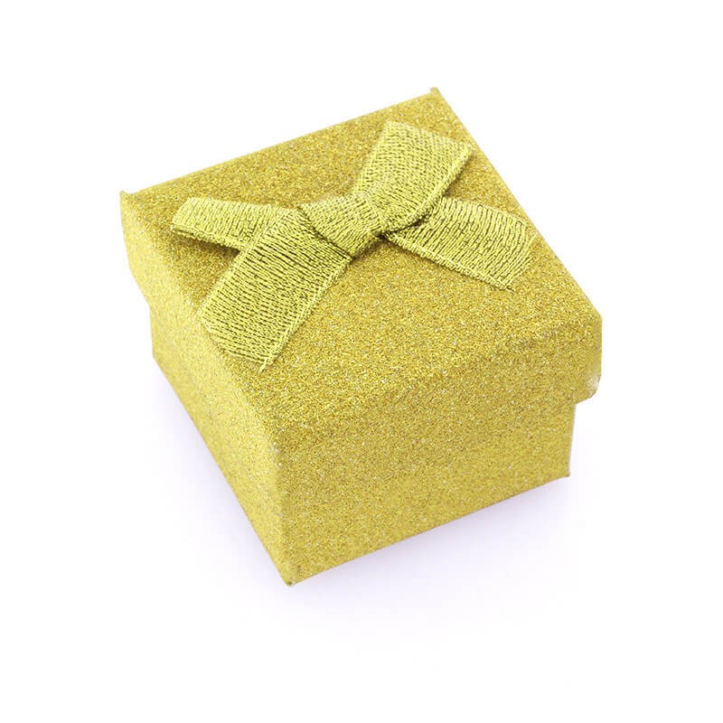 Decorative boxes small / glitter / gold 50x36mm 1pc OPPD25
