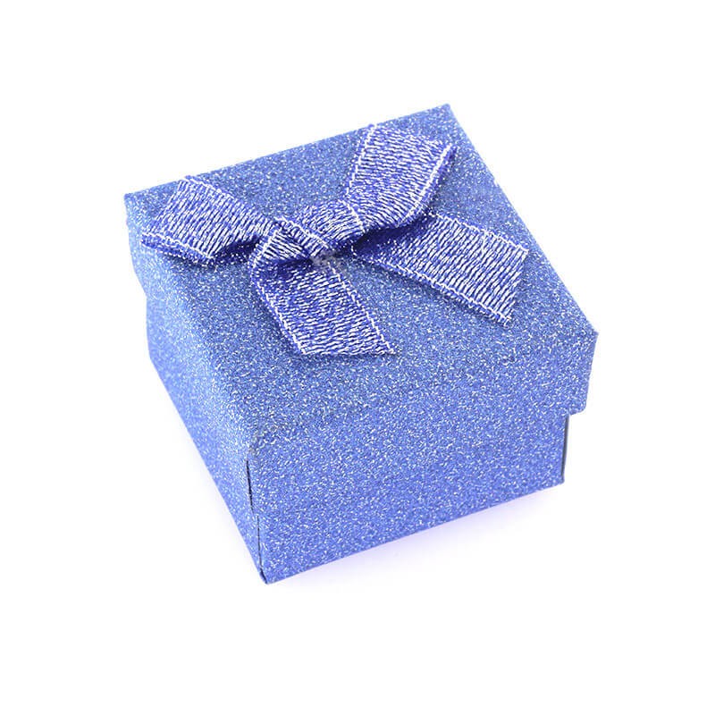 Decorative boxes small / glitter / blue 50x36mm 1pc OPPD24