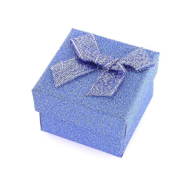 Decorative boxes small / glitter / blue 50x36mm 1pc OPPD24