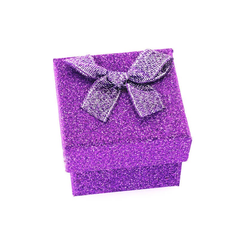 Decorative boxes small / glitter / purple 50x36mm 1pc OPPD22