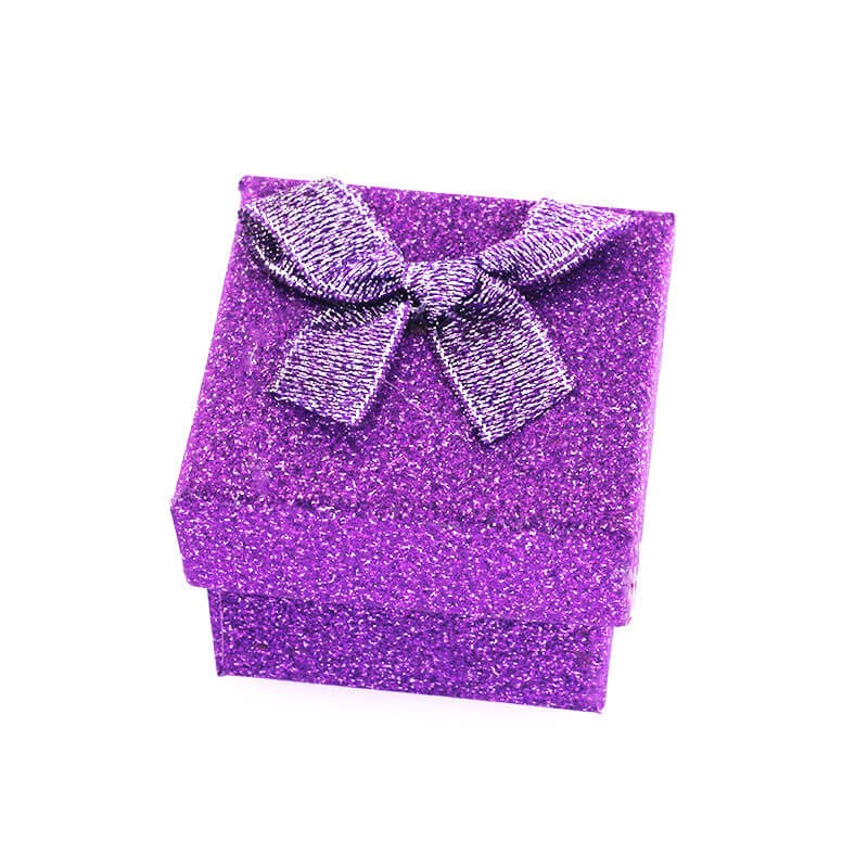 Decorative boxes small / glitter / purple 50x36mm 1pc OPPD22