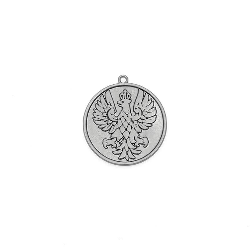 Double-sided coin pendant with an eagle / anthracite 35x38mm, 1 piece AAN028
