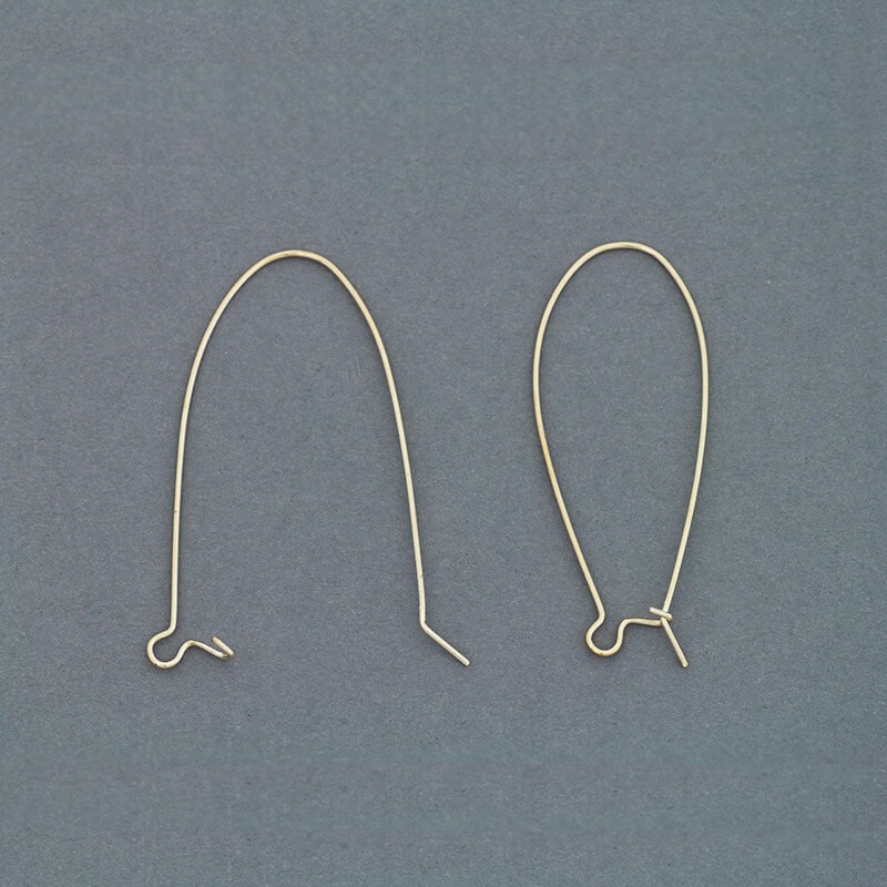 Large antiallergic gold-plated earwires 45x18mm 10pcs BIG45KG