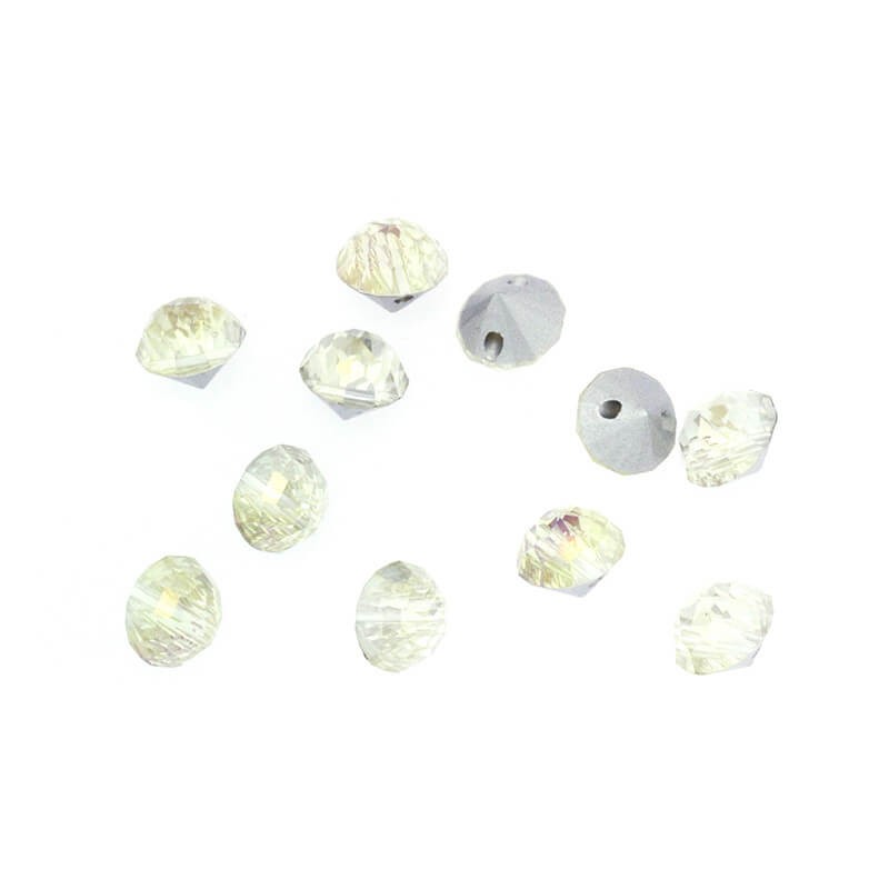 Faceted crystal beads transparent daffodil AB 10x9mm 1pc SZSZLUX01