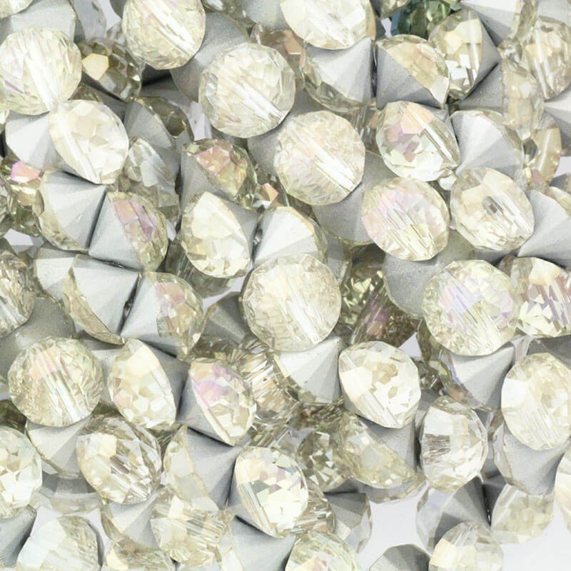 Faceted crystal beads transparent daffodil AB 10x9mm 1pc SZSZLUX01