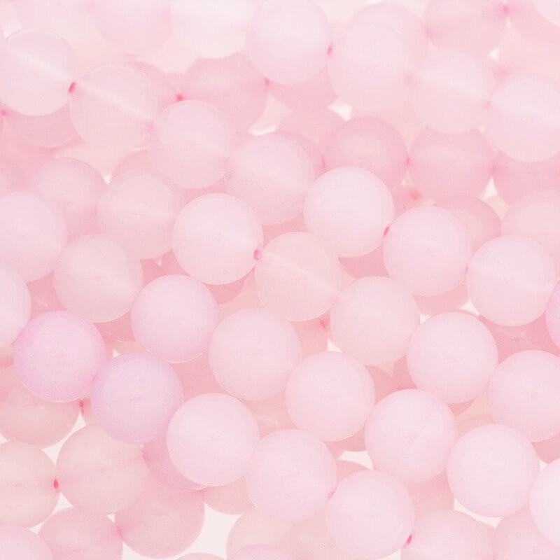 Pink agate / beads / 8mm balls / rope 48pcs KAAGR0801