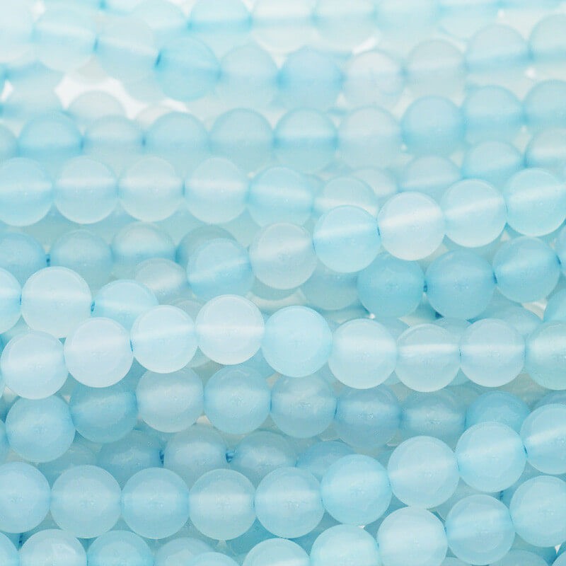 Blue agate / beads / 6mm balls / rope 65pcs KAAGN0601