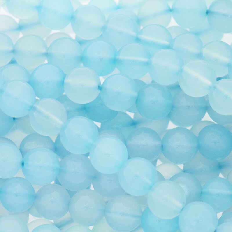 Blue agate / beads / 8mm balls / rope 48pcs KAAGN0801