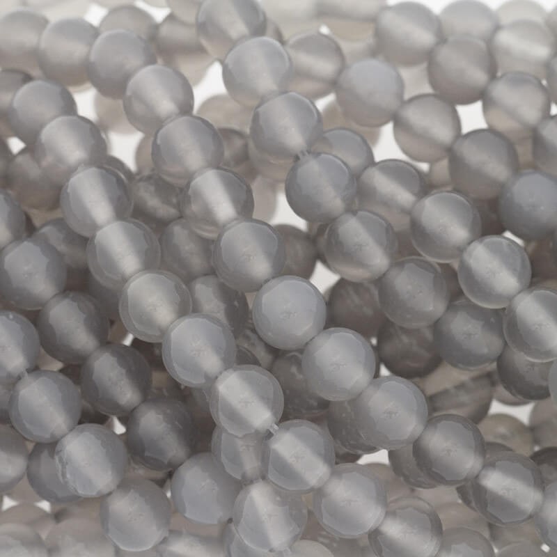 Gray agate / beads / 6mm balls / rope 65pcs KAAGS0601