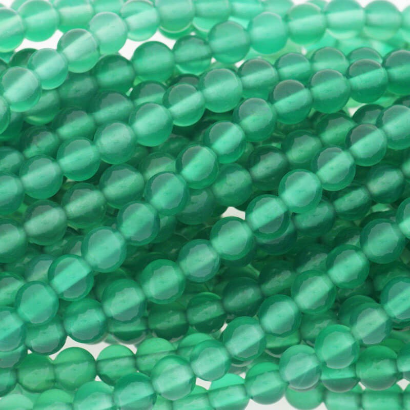 Juicy green agate / beads / 4mm balls / rope 90pcs KAAGZ0402