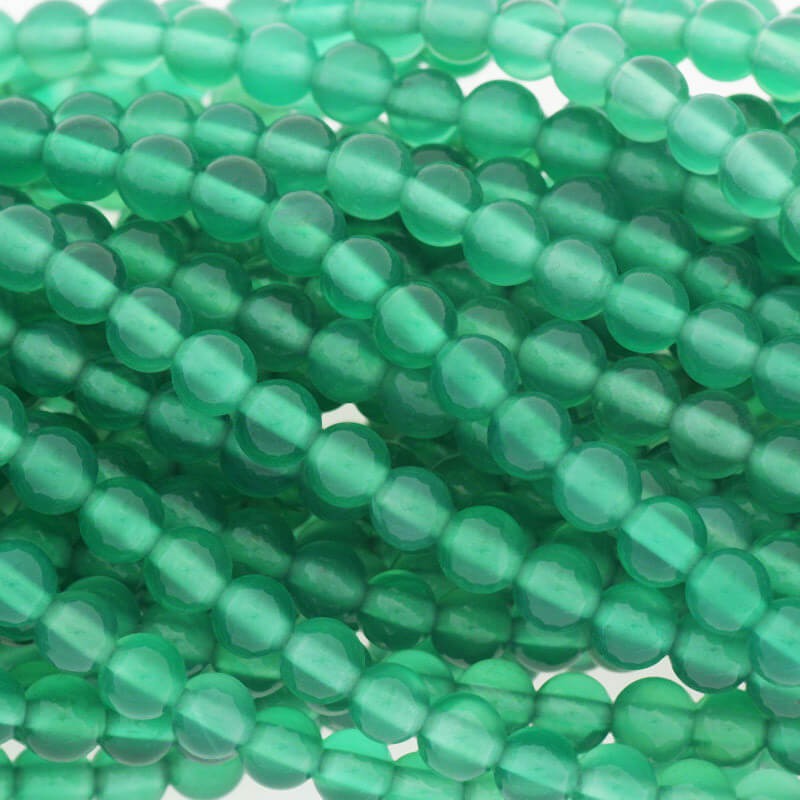 Agat zielony soczysty / koraliki / kulki 4mm /sznur 90szt KAAGZ0402