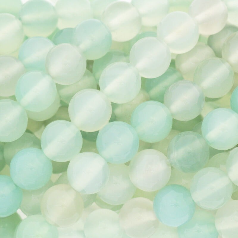 Green agate / beads / 8mm balls / rope 48pcs KAAGZ0801
