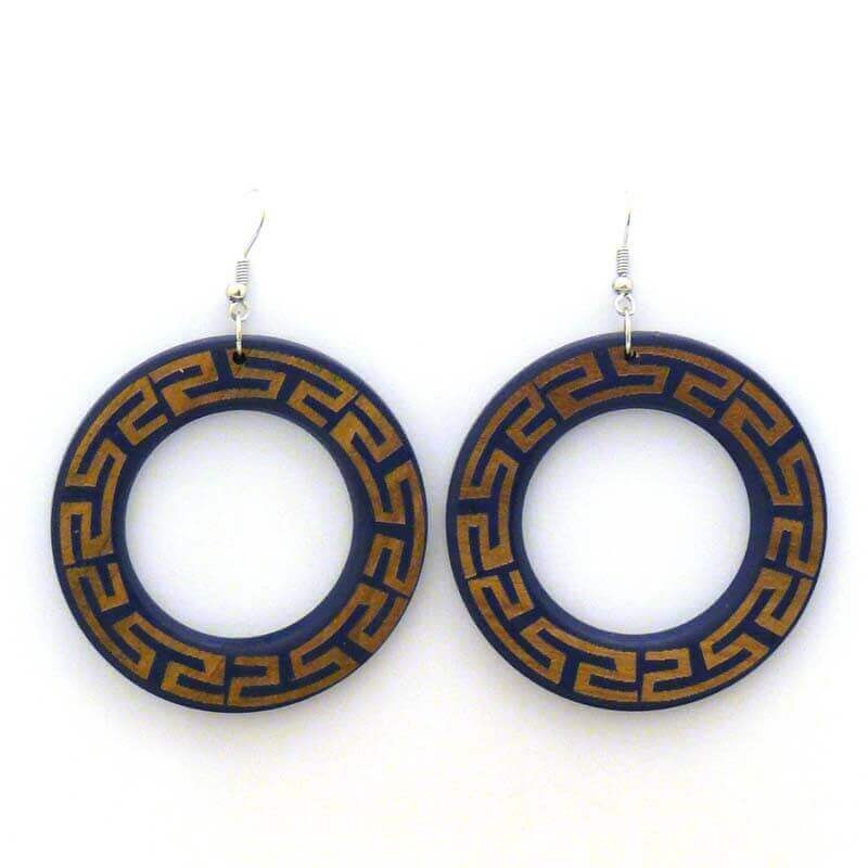 Wooden hoop earrings D109