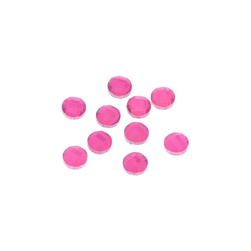 Faceted glass cabochons 7.7x3.6mm pink 6pcs KBSF0802
