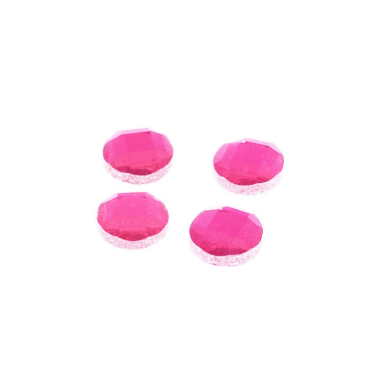 Faceted glass cabochons 7.7x3.6mm pink 6pcs KBSF0802