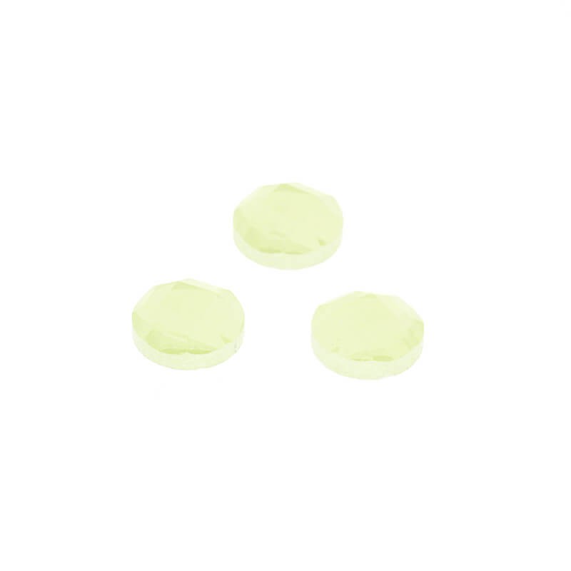 Faceted glass cabochons 7.7x3.6mm yellow 6pcs KBSF0803
