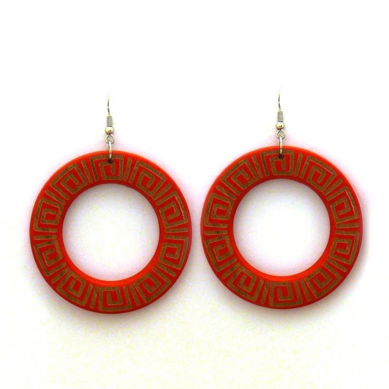 Wooden hoop earrings D110