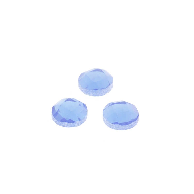 Faceted glass cabochons 7.7x3.6mm blue 6pcs KBSF0804