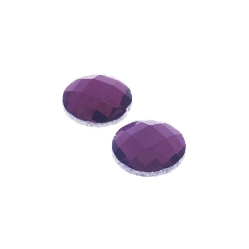Faceted glass cabochons 13.7x3.6mm dark purple 4pcs KBSF1402