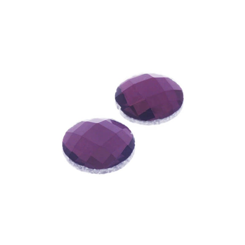 Faceted glass cabochons 13.7x3.6mm dark purple 4pcs KBSF1402