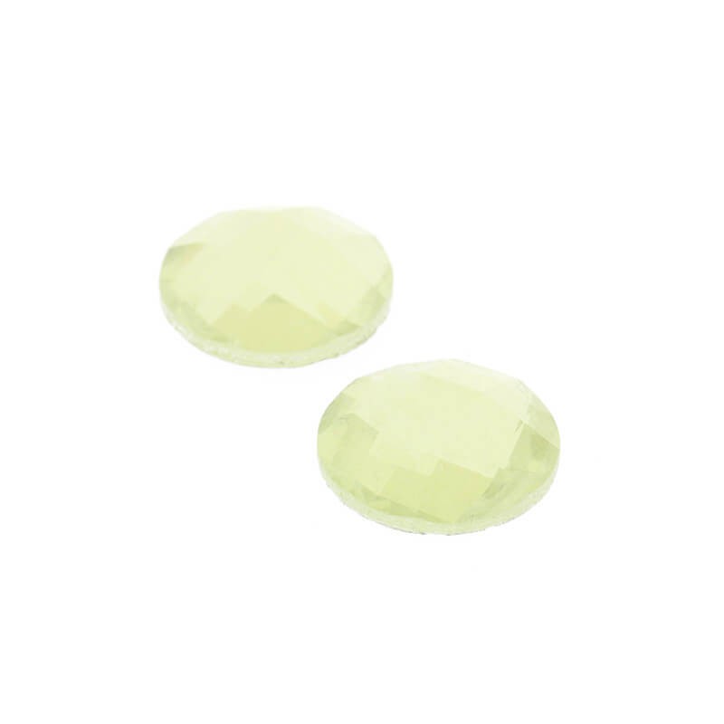 Faceted glass cabochons 15.9x4.6mm yellow 4pcs KBSF1602