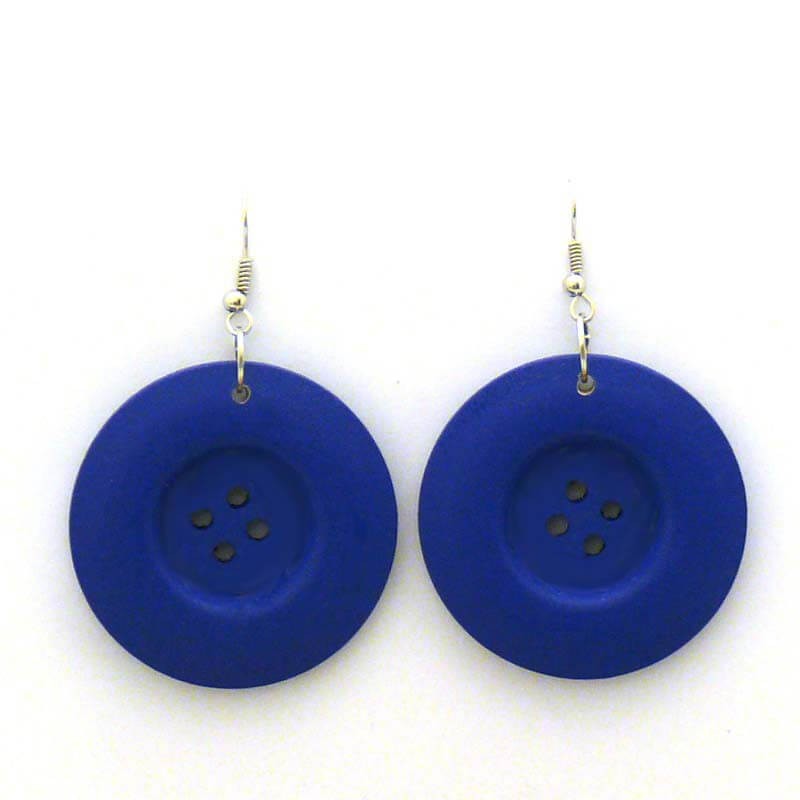 Wooden button earrings D069