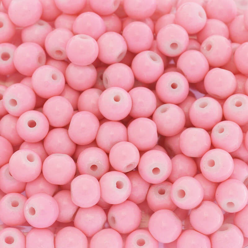 Milky beads / glass 6mm sweet pink 160 pieces SZTP0628