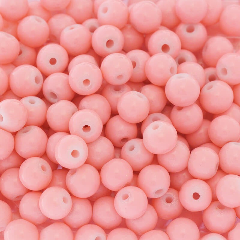 Milky / glass beads 6mm pink grapefruit 160 pieces SZTP0632