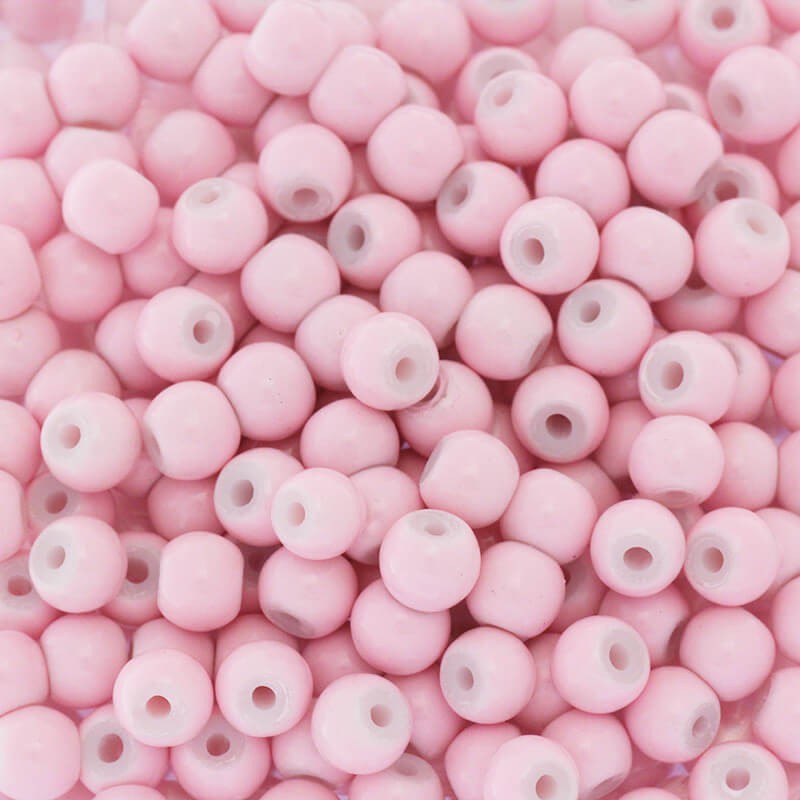 Milky / glass beads 6mm pastel pink 160 pieces SZTP0635