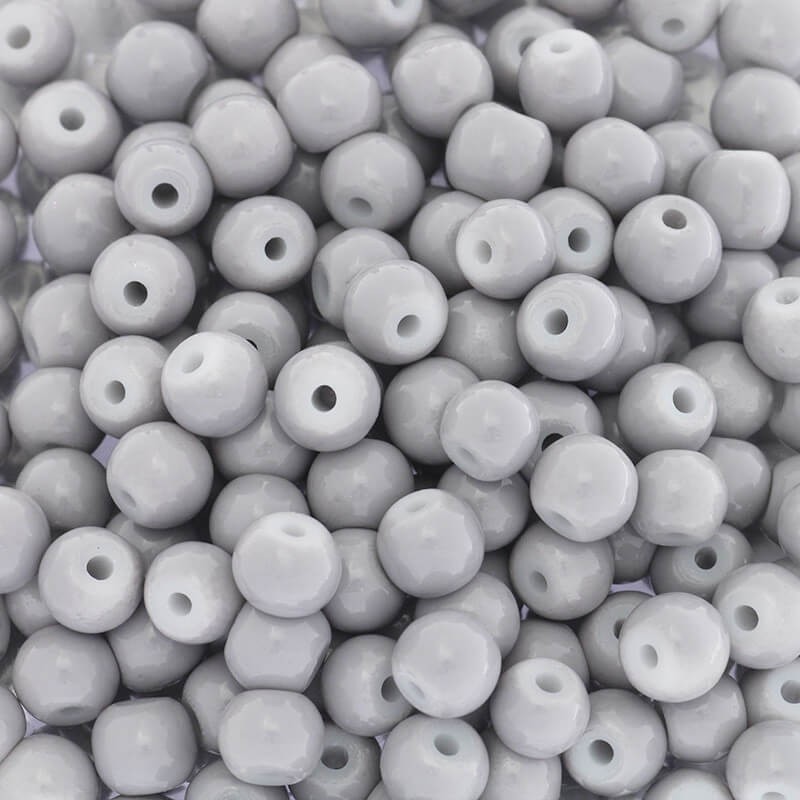 Milky / glass beads 6mm nice gray 160 pieces SZTP0631