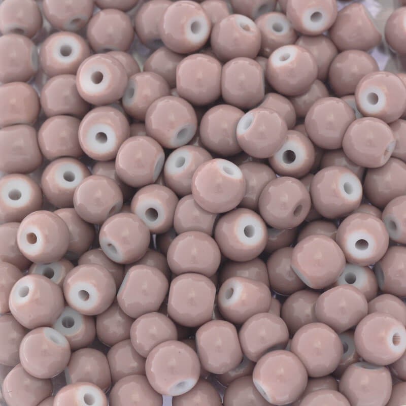 Milky beads / glass 6mm clear cocoa 160 pieces SZTP0630