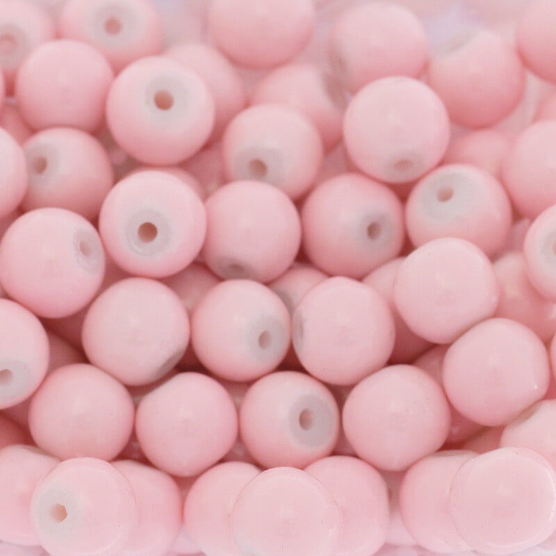 Milky beads nice pink 8mm / for bracelets / 104 pieces SZTP0844