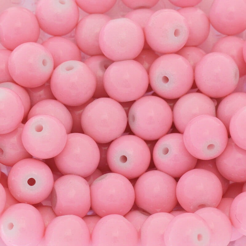 Milky beads sweet pink 8mm / for bracelets / 104 pieces SZTP0845