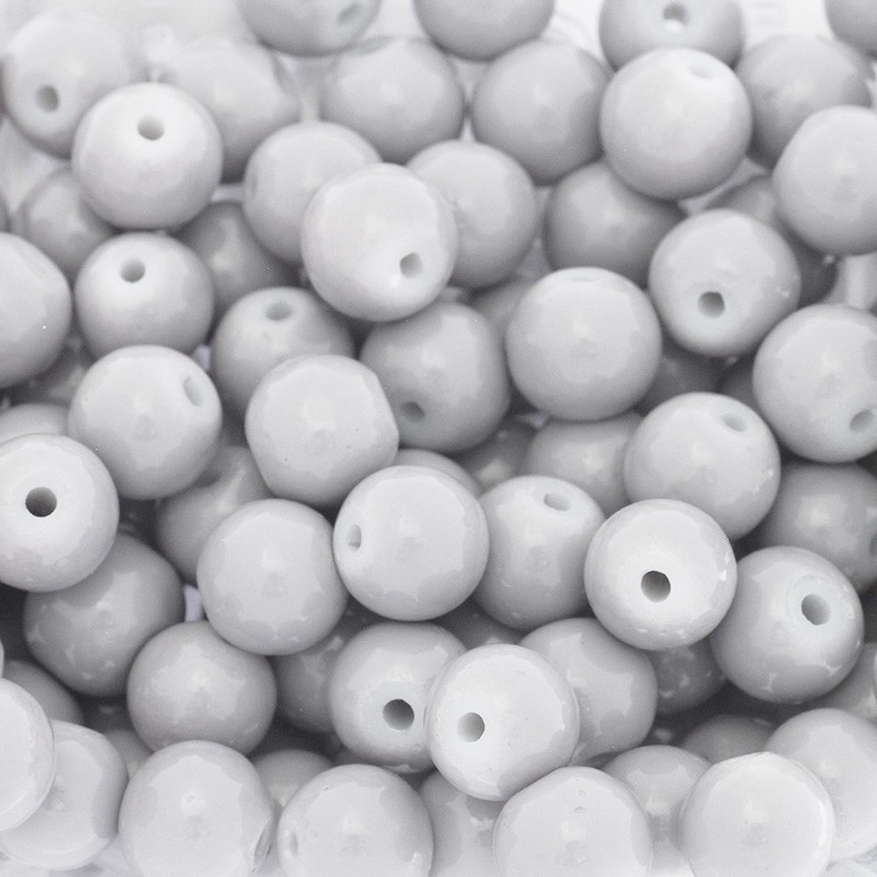Milky beads nice gray 8mm / for bracelets / 104 pieces SZTP0848