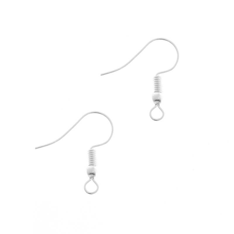 Earwires with a ball and a spring / antiallergic / silver 100pcs 18x16mm BIG18SS