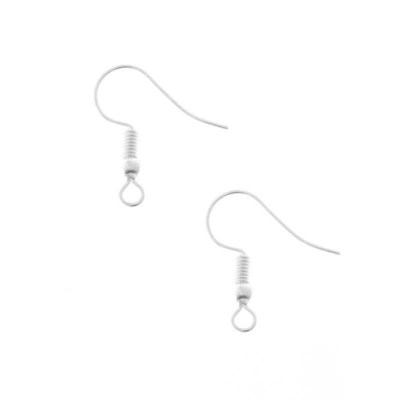 Earwires with a ball and a spring / antiallergic / silver 100pcs 18x16mm BIG18SS